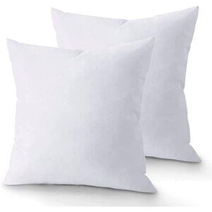 18 x 18 Throw Pillow Insert - Pack of 2 White, Down Alternative Pillow Inserts